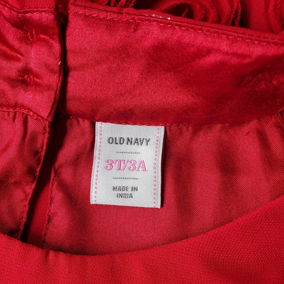Old Navy Red Chiffon Girls Dress Size 3T Toddler Girl EUC - Picture 2 of 13